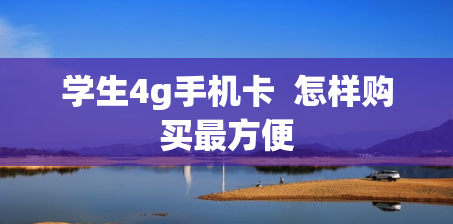 学生4g手机卡  怎样购买最方便