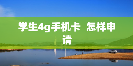 学生4g手机卡  怎样申请