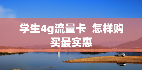 学生4g流量卡  怎样购买最实惠