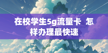 在校学生5g流量卡  怎样办理最快速