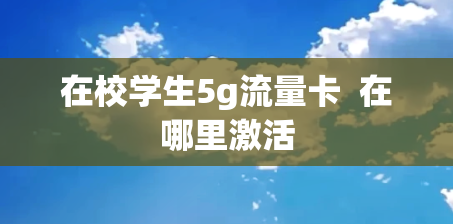 在校学生5g流量卡  在哪里激活