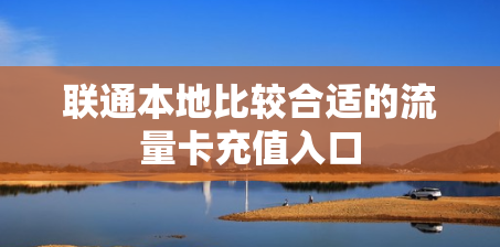联通本地比较合适的流量卡充值入口