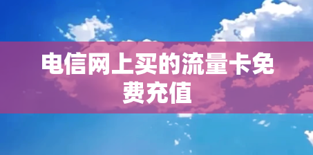 电信网上买的流量卡免费充值