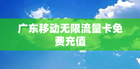 广东移动无限流量卡免费充值