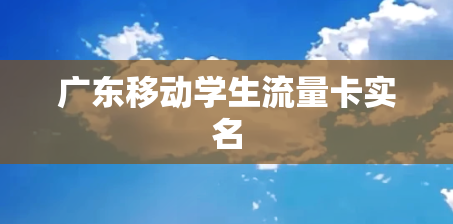广东移动学生流量卡实名