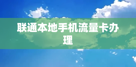 联通本地手机流量卡办理