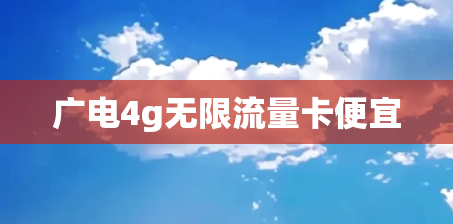 广电4g无限流量卡便宜