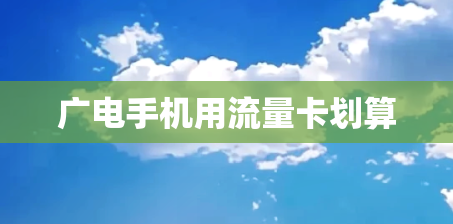 广电手机用流量卡划算